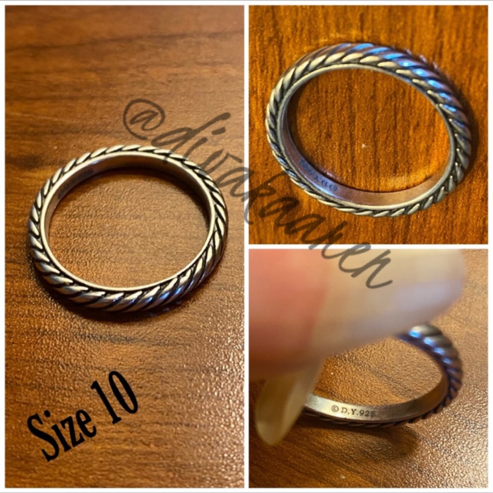 David Yurman Sterling Silver Twisted Cable Ring - Picture 7 of 14